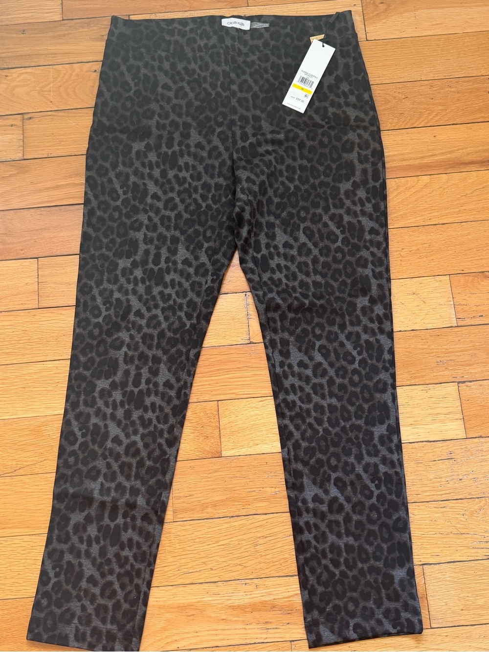 Calvin Klein Black and Charcoal Leopard Print Kids Leggings